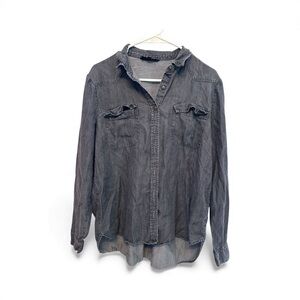 Jane and Delancey Gray Button Down Shirt Size Small